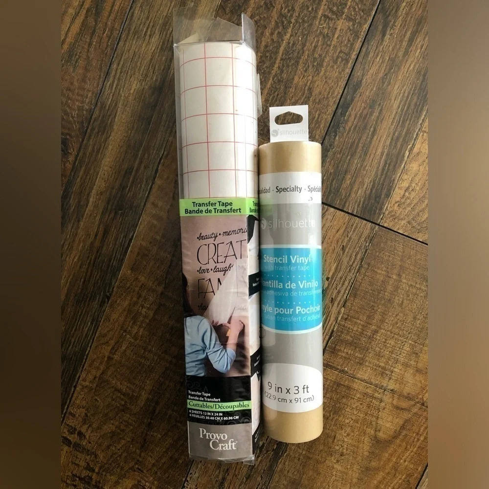 Vinyl Crafting supplies Silhouette Stencil Vinyl and Provocraft Tape Bundle NWT